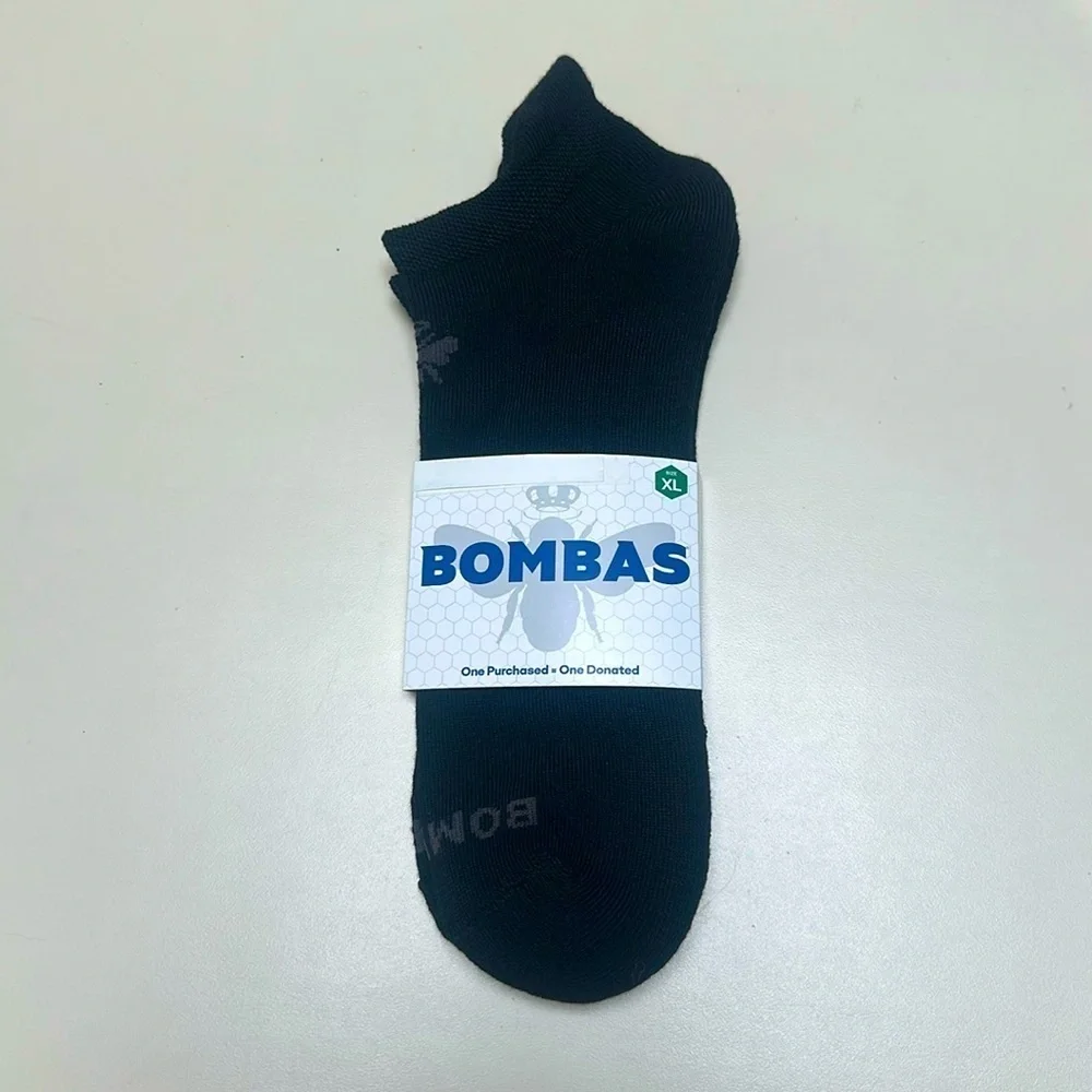 ❤️ 🆕 BOMBAS BLACK ANKLE SOCKS SIZE LARGE